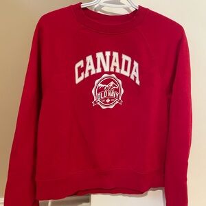 Old Navy Women's Red Canada Graphic Sweatshirt